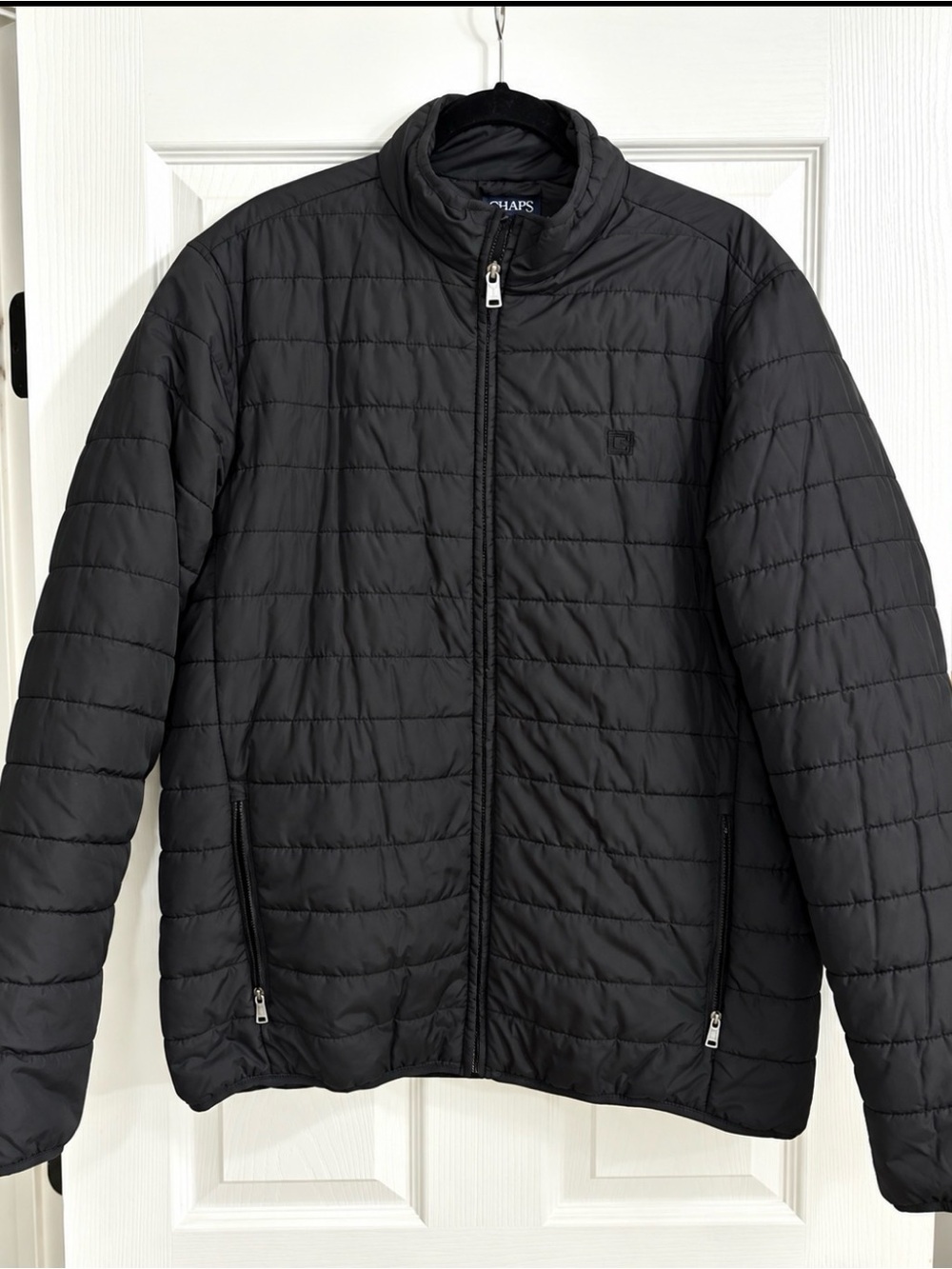 Chaps Black Quilted Puffer Jacket